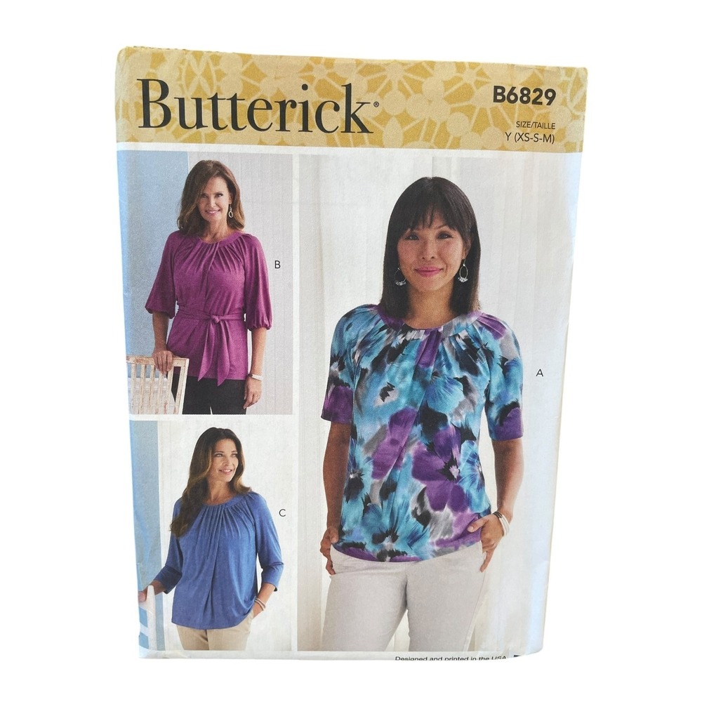 Butterick B6829 Misses' Top & Sash XS-S-M Sewing Pattern